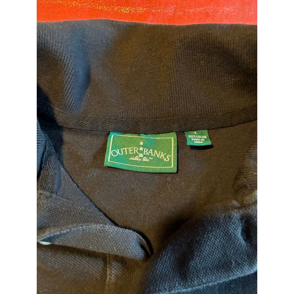 Outer Banks Polo Shirt Mens L ING New York City Marathon Black Long Sleeve - Picture 3 of 3